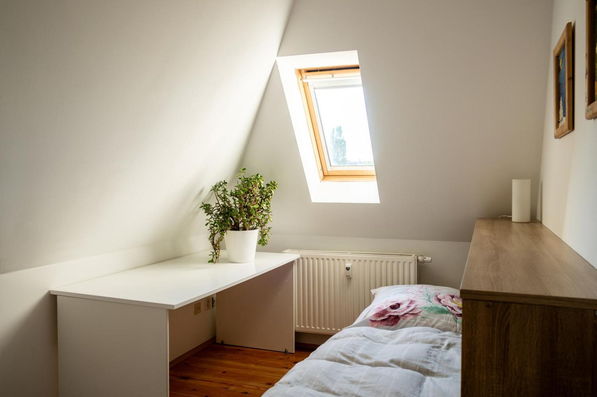 Doppelhaus- Villa Leipzig Schleussig , Moderner Altbau Apartment Dachetage Mit 2 Schlafzimmern Und Separatem Zusatzzimmer , Parkplatz - Balkon - Kamin - Eicheparkett - Arbeitsplatz Buitenkant foto